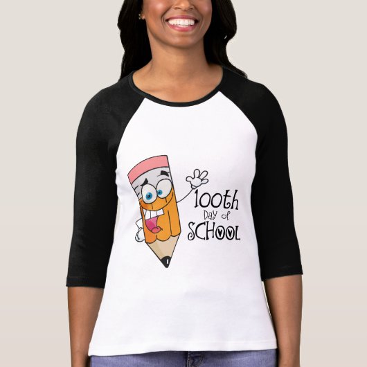 Niedlicher 100. Tag des SchulCartoon-Geschenks T-Shirt (Vorderseite)