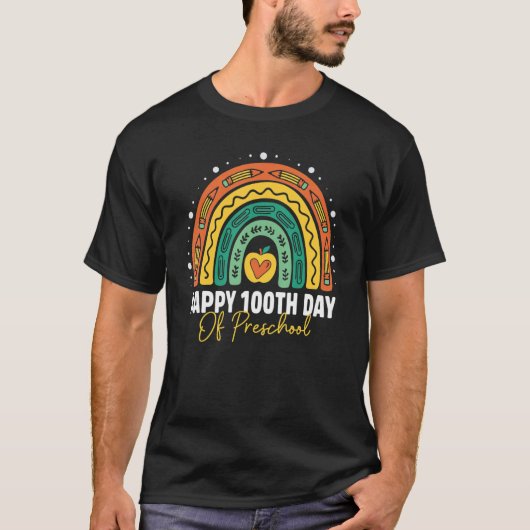 Niedlicher 100. Vorschullehrer Rainbo T-Shirt (Vorderseite)