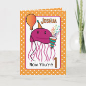 Niedlicher 1. Geburtstag Cartoon Karte (Vorderseite)