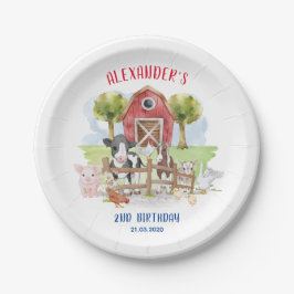 Niedlicher 1. Geburtstag der Landtiere Barnyard Ki Pappteller
