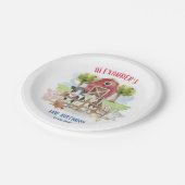 Niedlicher 1. Geburtstag der Landtiere Barnyard Ki Pappteller (Schrägansicht)