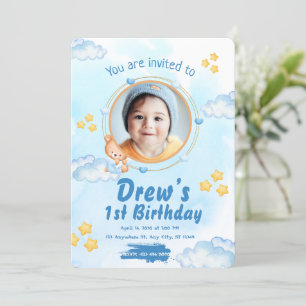 Niedlicher 1. Geburtstag eines Babys Einladung