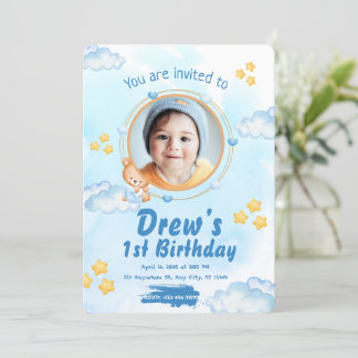 Niedlicher 1. Geburtstag eines Babys Einladung