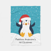 Niedlicher 1. Weihnachtspenguin Fleece Blanket (Vorderseite)
