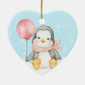 Niedlicher 1. Weihnachtspenguin Große Großeltern R Keramik Ornament (Hinten)