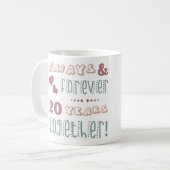 Niedlicher 20. Hochzeitstag Kaffeetasse (Vorderseite Links)