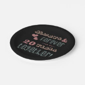 Niedlicher 20. Hochzeitstag Pappteller (Schrägansicht)