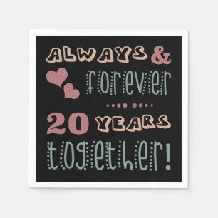 Niedlicher 20. Hochzeitstag Serviette