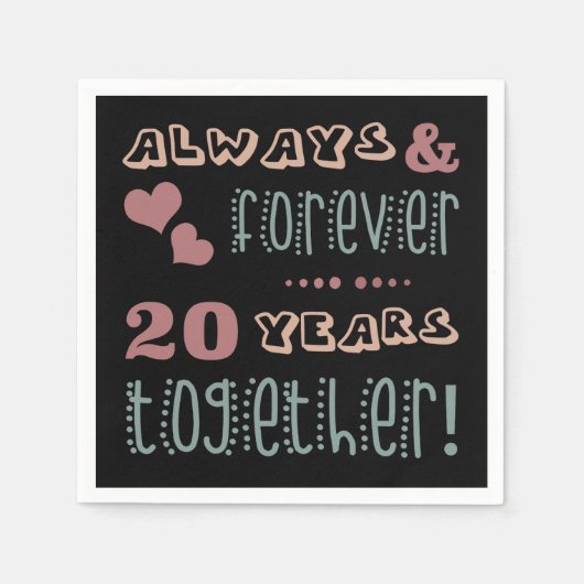 Niedlicher 20. Hochzeitstag Serviette (Vorderseite)