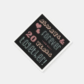 Niedlicher 20. Hochzeitstag Serviette (Ecke)