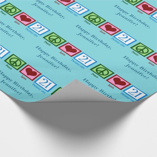 Niedlicher 21. Geburtstag Geschenkpapier (Ecke)
