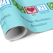 Niedlicher 21. Geburtstag Geschenkpapier (Rolleneckpunkt)