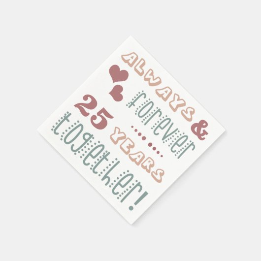 Niedlicher 25. Hochzeitstag Serviette (Ecke)