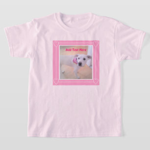 Niedlicher 2 Foto rosa Rahmen Sweet White Puppy Do T-Shirt