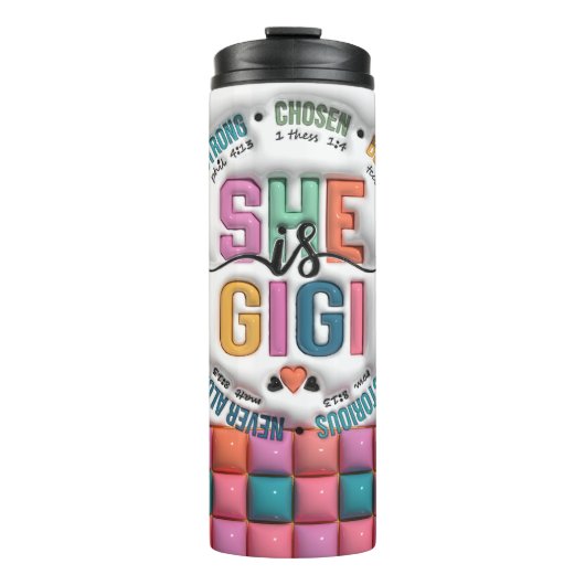 Niedlicher 3-D Gigi/Muttertag Thermosbecher (Vorderseite)