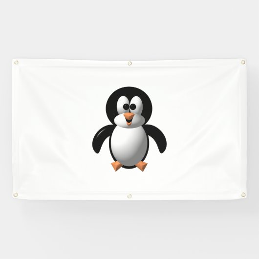 Niedlicher 3-D-Look Perky Pinguin Banner (Horizontal)