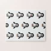 Niedlicher 3-D-Look Perky Pinguin Puzzle (Horizontal)
