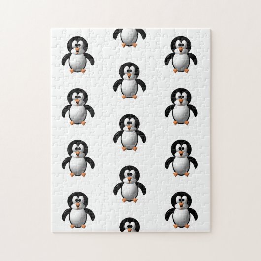 Niedlicher 3-D-Look Perky Pinguin Puzzle (Vertikal)