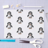 Niedlicher 3-D-Look Perky Pinguin Seidenpapier (Handwerk)