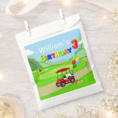 Niedlicher 3. Geburtstag Red Golf Cart Boy's Geschenktütchen (Ausgeschnitten)