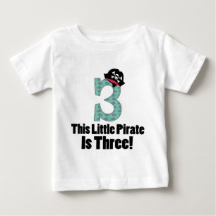 Niedlicher 3. Geburtstags-Pirat Baby T-shirt