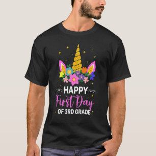 Niedlicher 3. Klasse Unicorn erster Tag der Schule T-Shirt