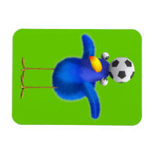 Niedlicher 3d Bird spielt Fußball (editierbar) Magnet (Horizontal)