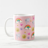 Niedlicher 3D-Name Regenbogen Wolken Sterne Tasse (Links)
