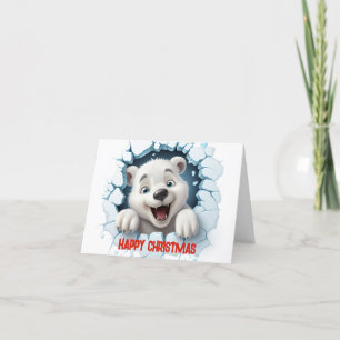 Niedlicher 3D-Polar-Bär Frohe Weihnachten