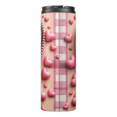 Niedlicher 3D-Shih-Tzu im rosa und weißen Hintergr Thermosbecher (Rückseite)