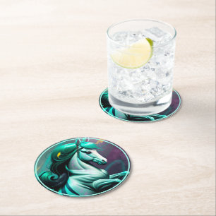 Niedlicher 3D-Spirit-Pony 24 Runder Pappuntersetzer