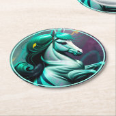 Niedlicher 3D-Spirit-Pony 24 Runder Pappuntersetzer (Angewinkelt)