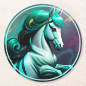 Niedlicher 3D-Spirit-Pony 24 Runder Pappuntersetzer (Vorderseite)