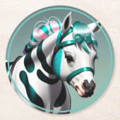 Niedlicher 3D-Spirit-Pony 7 Runder Pappuntersetzer (Vorderseite)