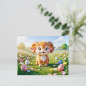 Niedlicher 3D-Widder-Zodiak-Widder Postkarte (Stehend Vorderseite)