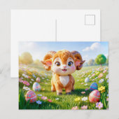 Niedlicher 3D-Widder-Zodiak-Widder Postkarte (Vorne/Hinten)