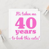 Niedlicher 40. Geburtstag für Frauen Karte (Vorderseite/Rückseite Beispiel)