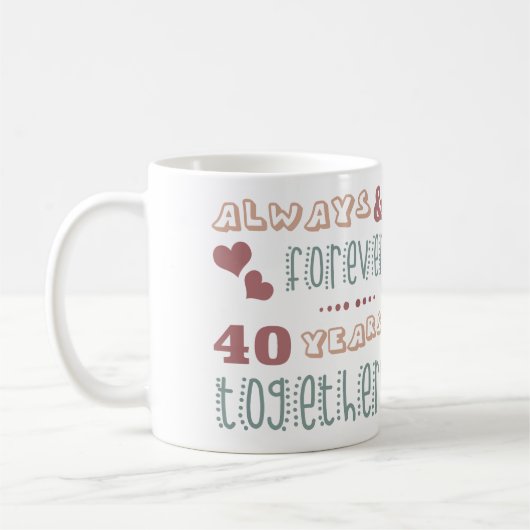 Niedlicher 40. Hochzeitstag Kaffeetasse (Links)