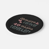 Niedlicher 40. Hochzeitstag Pappteller (Schrägansicht)