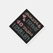 Niedlicher 40. Hochzeitstag Serviette (Ecke)