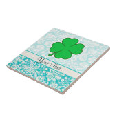 Niedlicher 4 Blatt-Klee Fliese (Seite)