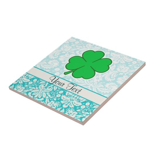 Niedlicher 4 Blatt-Klee Fliese (Seite)