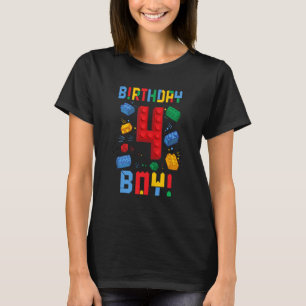 Niedlicher 4. Geburtstag, 4 Jahre alter Blockbau G T-Shirt