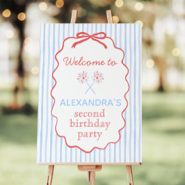 Niedlicher 4. Juli Geburtstagsparty Begrüßungszeic