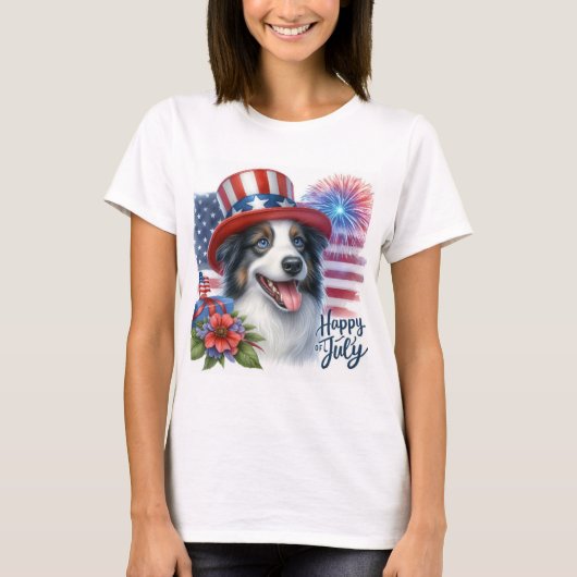 Niedlicher 4. Juli Patriotic Red White Blue T - Sh T-Shirt (Vorderseite)