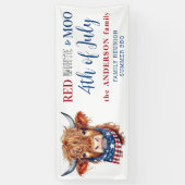 Niedlicher 4. Juli Red White Blue Patriotic Kuh Banner (Vertikal)