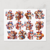 Niedlicher 4. Juli Wasserfarbenscheitel Postkarte (Vorderseite)