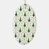 Niedlicher 579 Weihnachtsbaum und Schneeflocke Keramikornament (Rechts)