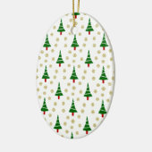 Niedlicher 579 Weihnachtsbaum und Schneeflocke Keramikornament (Links)