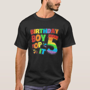 Niedlicher 5. Geburtstag Pop Es für Jungen farbige T-Shirt